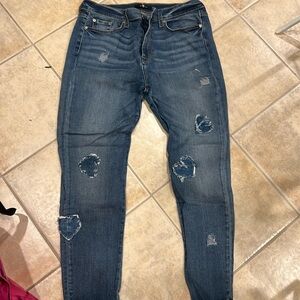 Heart Patch Frayed Bottom Jeans